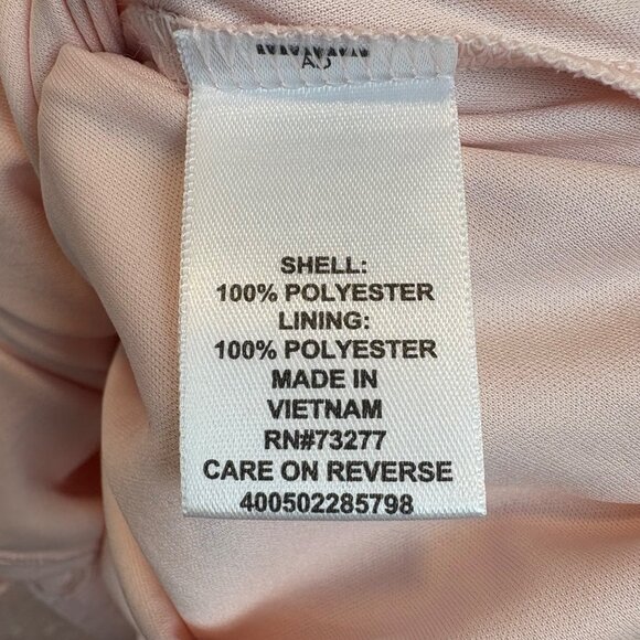 Elle Light Pink Floral Lace Stretch Dress XL Assymmetical Hem Whimsy Cottagecore - Picture 3 of 10